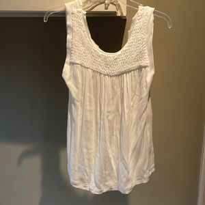 Matty M White Blouse Style Top Short Sleeve